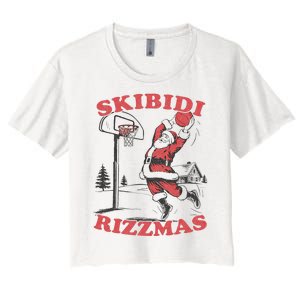 Christmas Rizz Santa Claus Basketball Women's Crop Top Tee