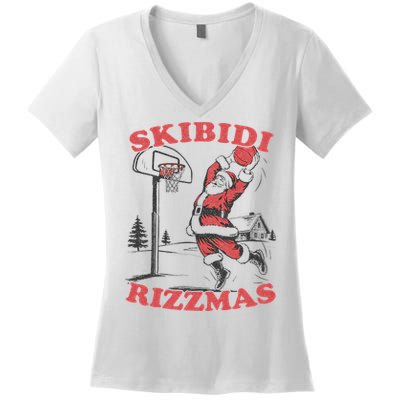 Christmas Rizz Santa Claus Basketball Women's V-Neck T-Shirt