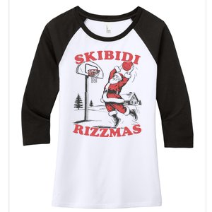 Christmas Rizz Santa Claus Basketball Women's Tri-Blend 3/4-Sleeve Raglan Shirt