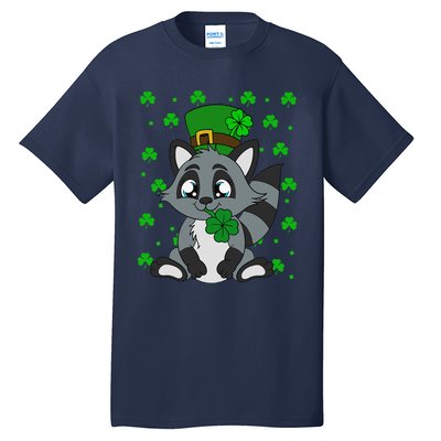 Cute Raccoon Shamrocks Saint Patrick's Day Tall T-Shirt