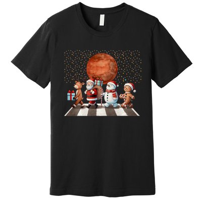Christmas Reindeer Santa Snowman Astronauts Mars Premium T-Shirt