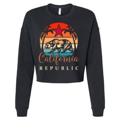 California Republic Socal Norcal Flag Cencal Cali Vintage Cute Gift Cropped Pullover Crew
