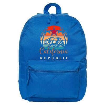 California Republic Socal Norcal Flag Cencal Cali Vintage Cute Gift 16 in Basic Backpack