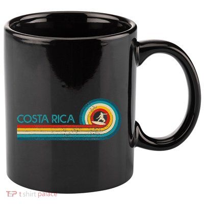 Costa Rica Surf Vintage Beach Surfer Surfing Gift 11oz C Handle Ceramic Mug