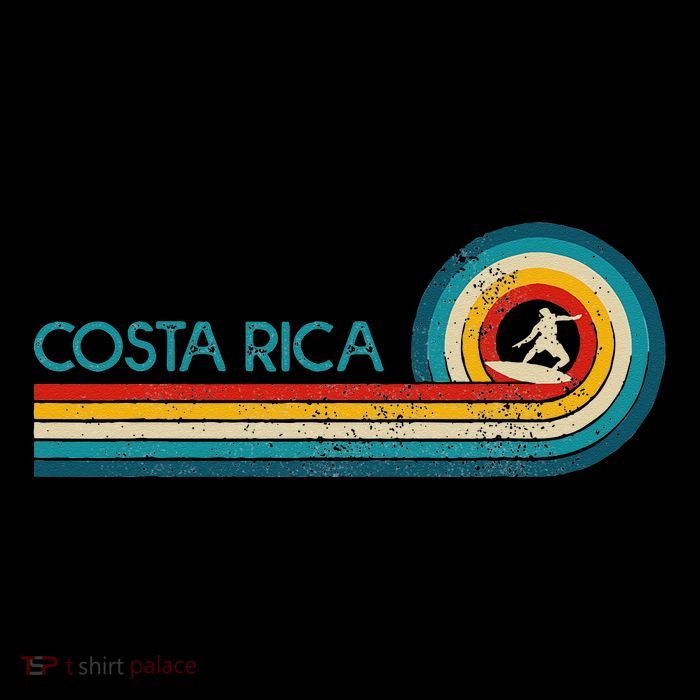 Costa Rica Surf Vintage Beach Surfer Surfing Gift Flatbill Hat