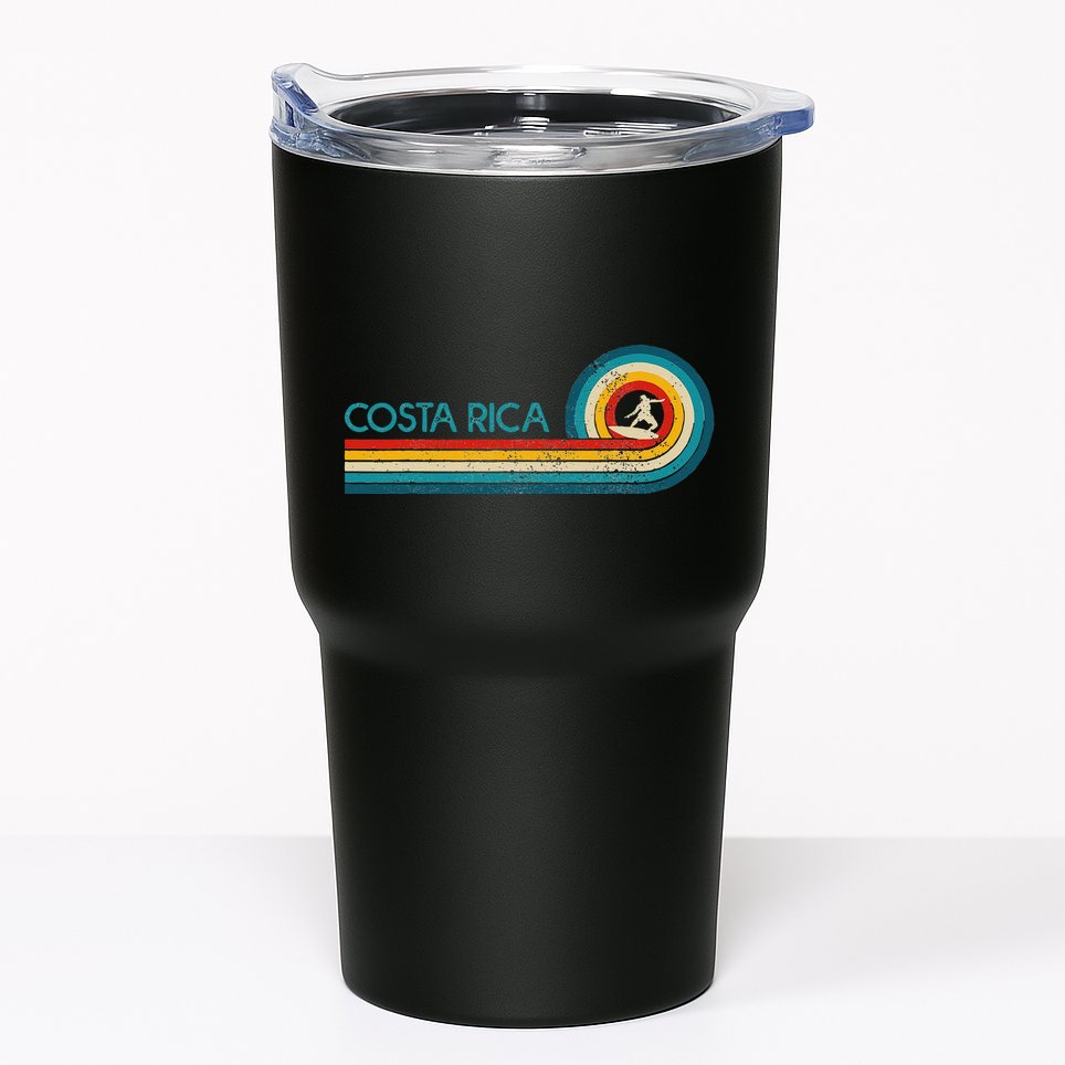 Costa Rica Surf Vintage Beach Surfer Surfing Gift Tumbler