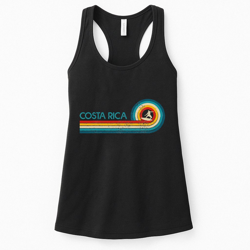 Costa Rica Surf Vintage Beach Surfer Surfing Gift Womens Tank Top