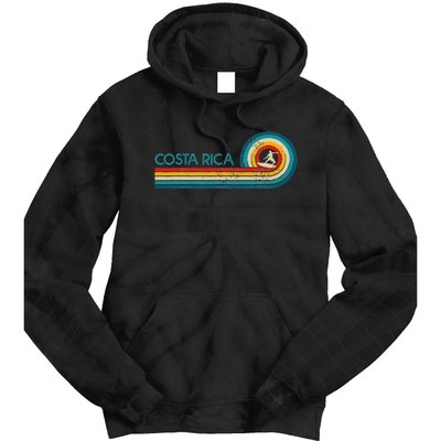 Costa Rica Surf Vintage Beach Surfer Surfing Gift Tie Dye Hoodie