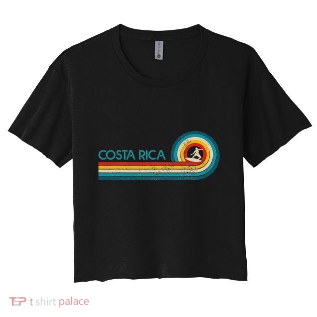 Costa Rica Surf Vintage Beach Surfer Surfing Gift Crop Top