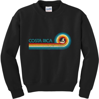 Costa Rica Surf Vintage Beach Surfer Surfing Gift Kids Sweatshirt