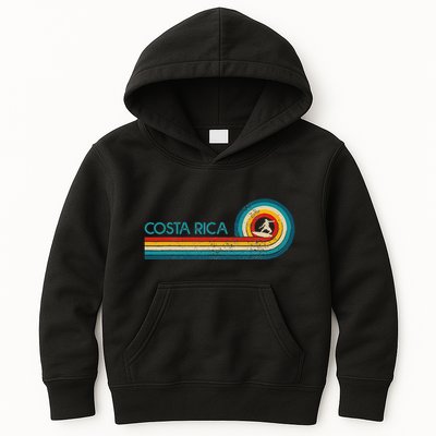 Costa Rica Surf Vintage Beach Surfer Surfing Gift Kids Hoodie
