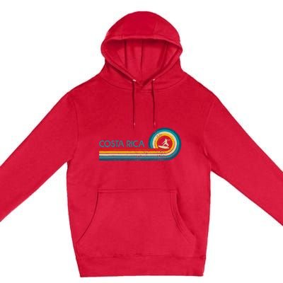 Costa Rica Surf Vintage Beach Surfer Surfing Gift Premium Pullover Hoodie