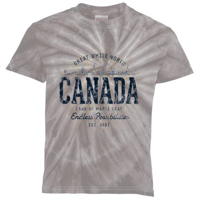 Canada Retro Style Vintage Canada Kids Tie-Dye T-Shirt