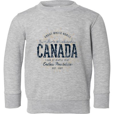 Canada Retro Style Vintage Canada Toddler Sweatshirt