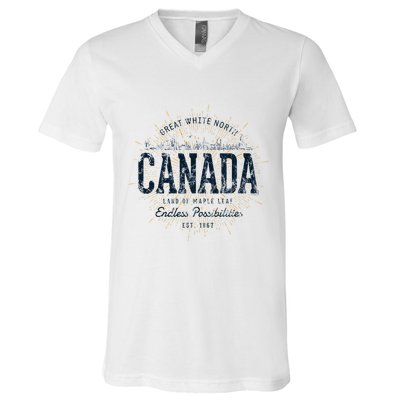 Canada Retro Style Vintage Canada V-Neck T-Shirt