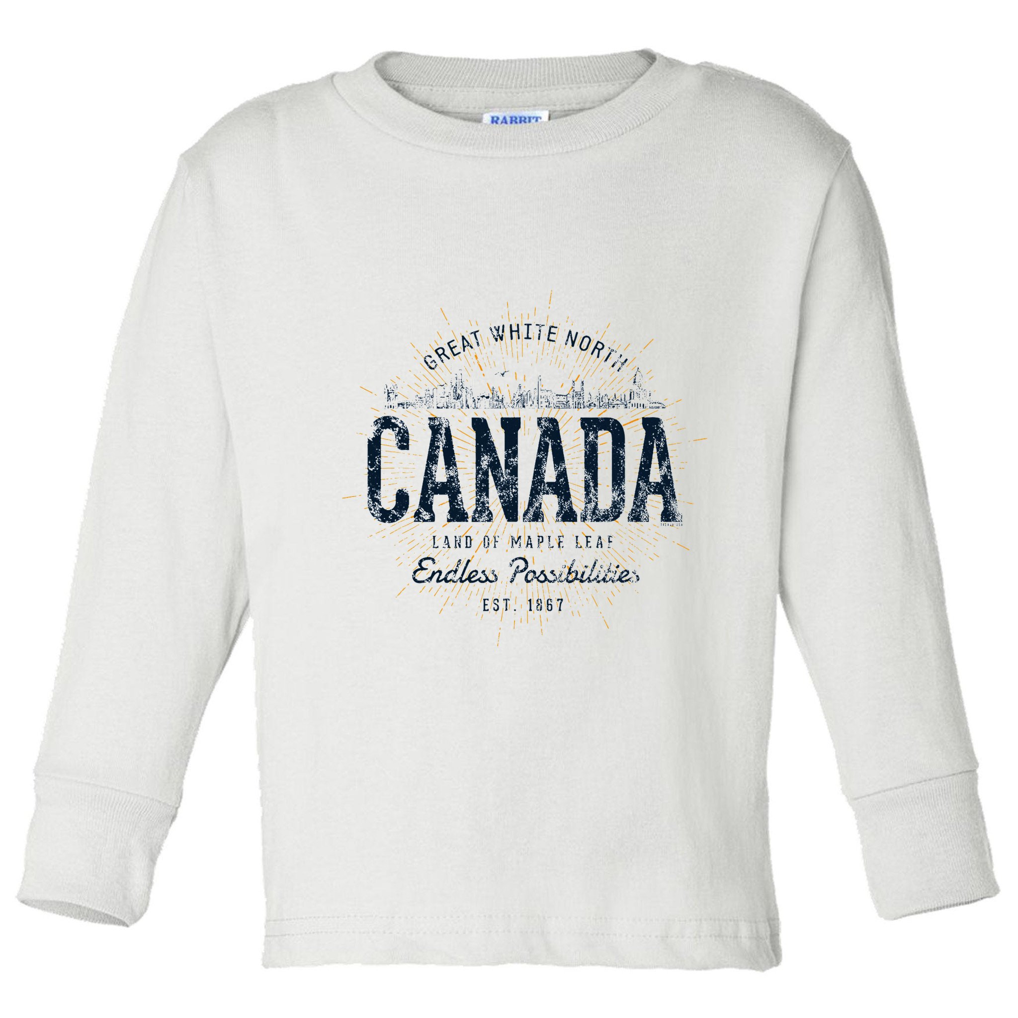Canada Retro Style Vintage Canada Toddler Long Sleeve Shirt