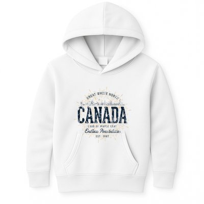 Canada Retro Style Vintage Canada Kids Hoodie