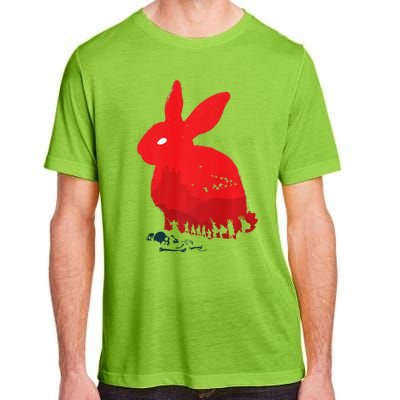 Cute Rabbit Silhouette Death Awaits Funny Halloween Premium Adult ChromaSoft Performance T-Shirt