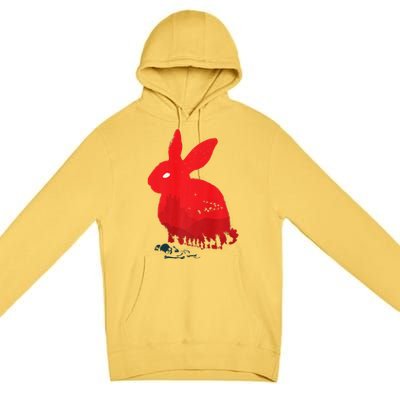 Cute Rabbit Silhouette Death Awaits Funny Halloween Premium Premium Pullover Hoodie