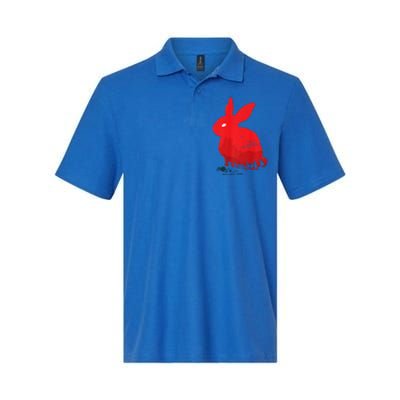 Cute Rabbit Silhouette Death Awaits Funny Halloween Premium Softstyle Adult Sport Polo