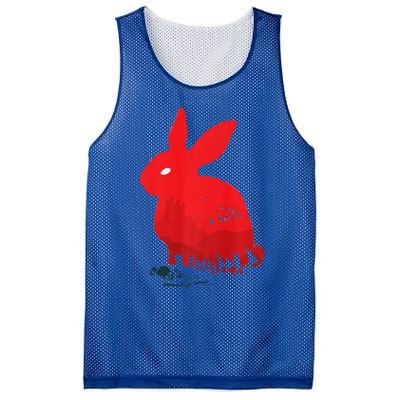 Cute Rabbit Silhouette Death Awaits Funny Halloween Premium Mesh Reversible Basketball Jersey Tank