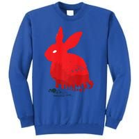 Cute Rabbit Silhouette Death Awaits Funny Halloween Premium Tall Sweatshirt