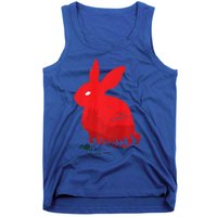 Cute Rabbit Silhouette Death Awaits Funny Halloween Premium Tank Top