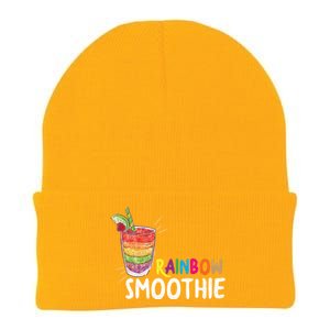 Cool Rainbow Smoothie Lgbtq Fruits Fitness Junkies Gift Knit Cap Winter Beanie