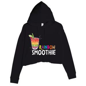 Cool Rainbow Smoothie Lgbtq Fruits Fitness Junkies Gift Crop Fleece Hoodie