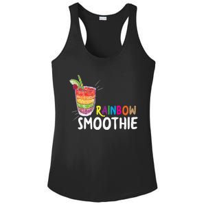 Cool Rainbow Smoothie Lgbtq Fruits Fitness Junkies Gift Ladies PosiCharge Competitor Racerback Tank