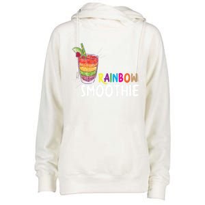 Cool Rainbow Smoothie Lgbtq Fruits Fitness Junkies Gift Womens Funnel Neck Pullover Hood