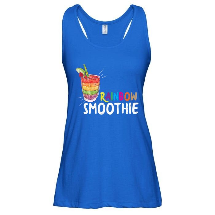 Cool Rainbow Smoothie Lgbtq Fruits Fitness Junkies Gift Ladies Essential Flowy Tank