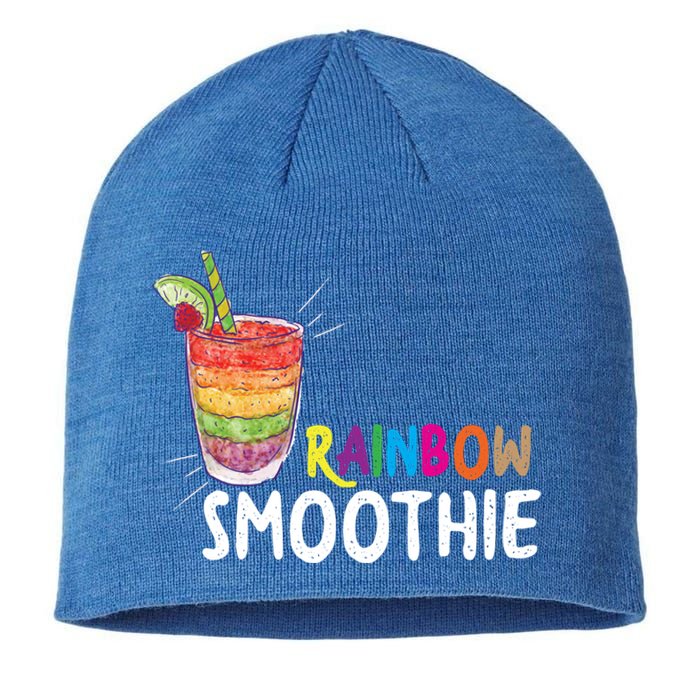 Cool Rainbow Smoothie Lgbtq Fruits Fitness Junkies Gift Sustainable Beanie