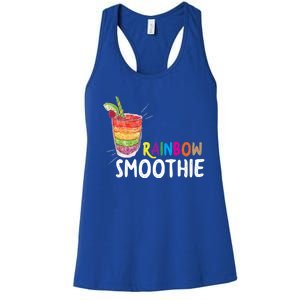 Cool Rainbow Smoothie Lgbtq Fruits Fitness Junkies Gift Women's Racerback Tank