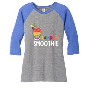 Cool Rainbow Smoothie Lgbtq Fruits Fitness Junkies Gift Women's Tri-Blend 3/4-Sleeve Raglan Shirt