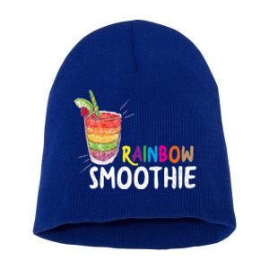 Cool Rainbow Smoothie Lgbtq Fruits Fitness Junkies Gift Short Acrylic Beanie