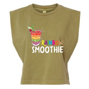 Cool Rainbow Smoothie Lgbtq Fruits Fitness Junkies Gift Garment-Dyed Women's Muscle Tee