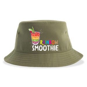 Cool Rainbow Smoothie Lgbtq Fruits Fitness Junkies Gift Sustainable Bucket Hat