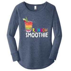 Cool Rainbow Smoothie Lgbtq Fruits Fitness Junkies Gift Women's Perfect Tri Tunic Long Sleeve Shirt