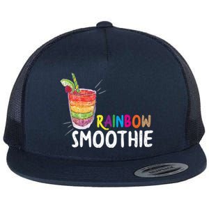 Cool Rainbow Smoothie Lgbtq Fruits Fitness Junkies Gift Flat Bill Trucker Hat