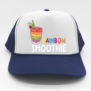 Cool Rainbow Smoothie Lgbtq Fruits Fitness Junkies Gift Trucker Hat