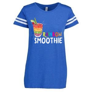 Cool Rainbow Smoothie Lgbtq Fruits Fitness Junkies Gift Enza Ladies Jersey Football T-Shirt