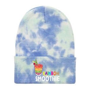 Cool Rainbow Smoothie Lgbtq Fruits Fitness Junkies Gift Tie Dye 12in Knit Beanie