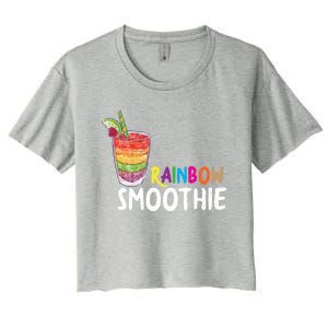 Cool Rainbow Smoothie Lgbtq Fruits Fitness Junkies Gift Women's Crop Top Tee