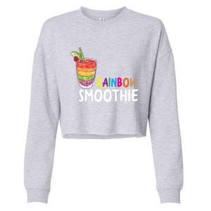 Cool Rainbow Smoothie Lgbtq Fruits Fitness Junkies Gift Cropped Pullover Crew