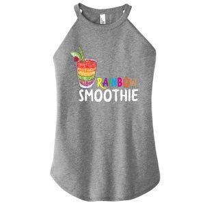 Cool Rainbow Smoothie Lgbtq Fruits Fitness Junkies Gift Women's Perfect Tri Rocker Tank