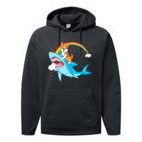 Corgi Riding Shark Performance Fleece Hoodie