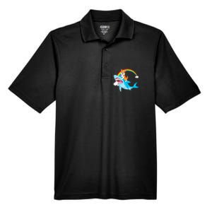 Corgi Riding Shark Men's Origin Performance Pique Polo