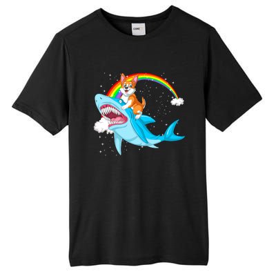 Corgi Riding Shark Tall Fusion ChromaSoft Performance T-Shirt