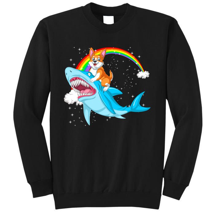 Corgi Riding Shark Tall Sweatshirt